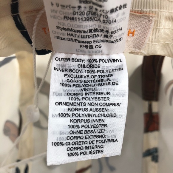 Tory Burch Ivory Printed PVC Bucket Hat Bon Voyage - Picture 7 of 7